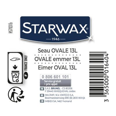 Seau ovale 13L STARWAX