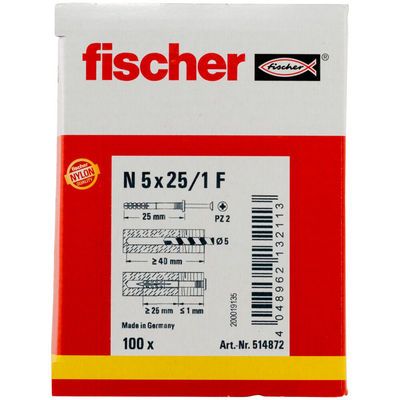 Chevilles à frapper N-F 5 x 25 par 100 FISCHER