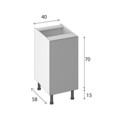 Caisson cuisine bas blanc L 40 x H 70 x P 56 cm OFITRES