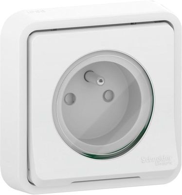 Prise étanche 2 pôles + terre IP55 encastré blanc - Mureva Styl SCHNEIDER ELECTRIC