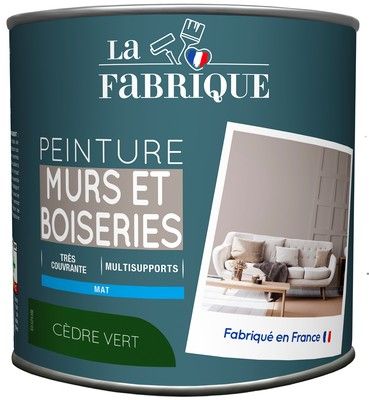 Peinture mur et boiserie Cèdre Vert mat 500 ml - LA FABRIQUE