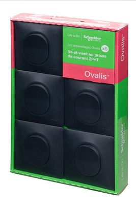 5 interrupteurs va-et-vient anthracite - Ovalis SCHNEIDER ELECTRIC