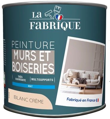 Peinture mur et boiserie Blanc Crème mat 500 ml - LA FABRIQUE