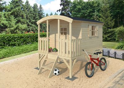 Maisonnette  pour enfant Bois Naturel  Huck 5,6m2 WHITE_WOOD Livraison incluse domicile