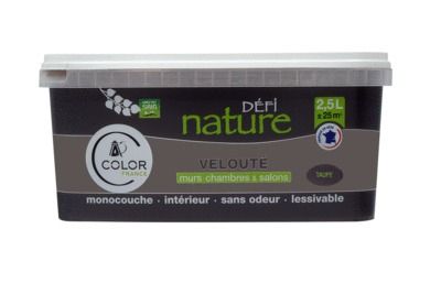 Peinture naturelle murale Taupe velours 2,5 l - DEFI NATURE