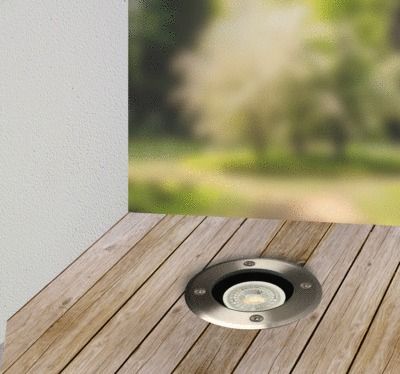 Spot extérieur encastrable LED Aluminium rond IP 67 Blanc chaud 380 lumens - ARLUX