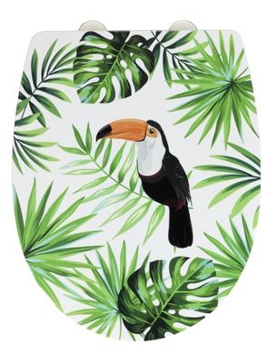 Abattant de WC thermoplastique Toucan déclipsable, frein de chute WENKO