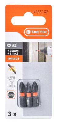 Embouts de vissage Impact Philips diamètre 2 x L25 mm Chantier par 3 TACTIX