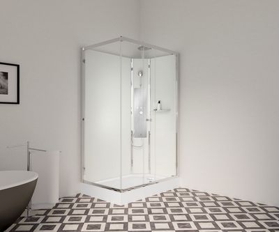 Cabine de douche hydromassante Artic blanc 120 X 80 x 220 cm OCEA