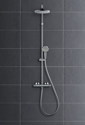 Colonne de douche 1 jet avec mitigeur thermostatique chromé Vernis Blend 200 HANSGROHE