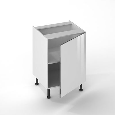Porte pour meuble de cuisine Cristal blanche 70 x 60 cm OFITRES