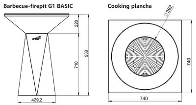 PLANCHA BRASERO G1 BASIC Graphite ARTISS