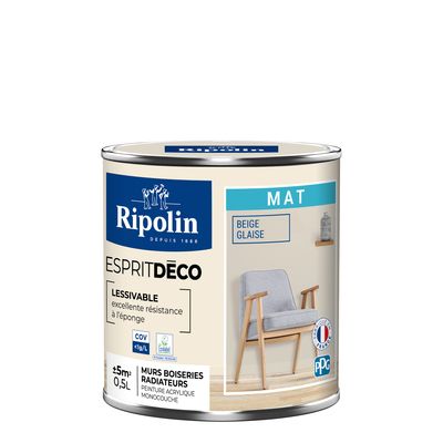 Peinture Intérieure Couleur - Mat - 0,5L - Beige Glaise - RIPOLIN