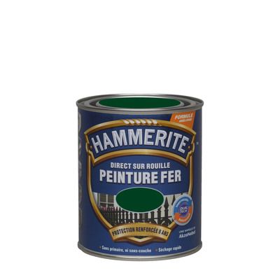 Peinture fer extérieure lisse brillant vert buisson 2,5 l - HAMMERITE