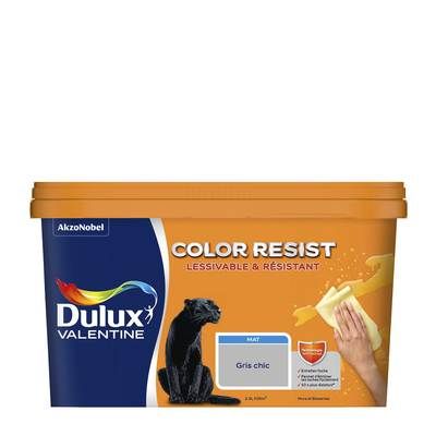 Peinture Color Resist murs et boiseries Gris Chic mat 2,5 l - DULUX VALENTINE