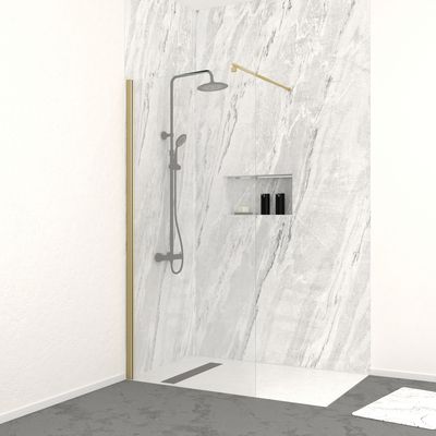 Paroi de douche Parma or Brossé 90 x 200 x 0,8 cm AURLANE