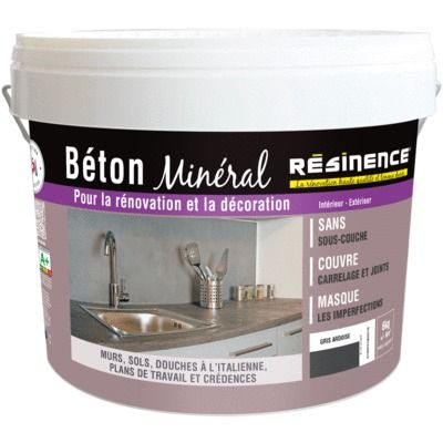 Enduit décoration béton minéral gris ardoise 6 kg RESINENCE