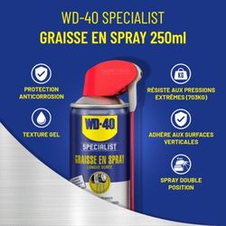 Graisse en spray pro 250ml WD-40, 1014782, Outillage
