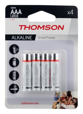 Piles alcalines AAA ou LR03 par 4 THOMSON