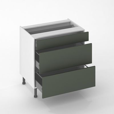 Façade tiroir pour meuble de cuisine Lotus vert salvia mat 27,6 x 80 cm OFITRES
