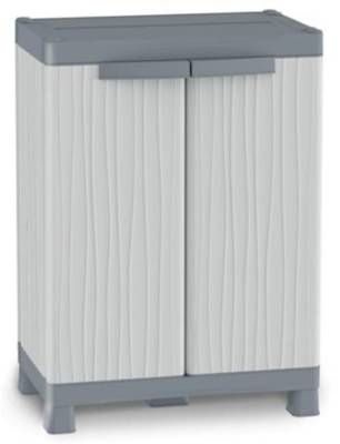 Armoire PVC Wave à 2 portes avec 2 tablettes et 2 bacs TERRY