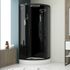 Cabine de douche hydromassante 1/4 de rond noire 95x95x215 cm Aura Round AURLANE