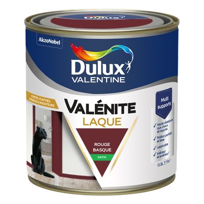 Peinture Boiseries Laque Acrylique Valénite Rouge Basque Satin 0,5 L - DULUX VALENTINE