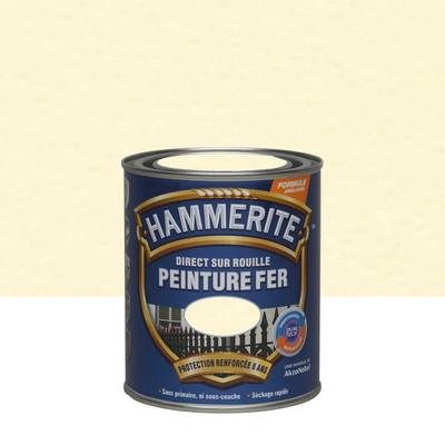 Peinture fer extérieure martelé blanc brume 750 ml - HAMMERITE