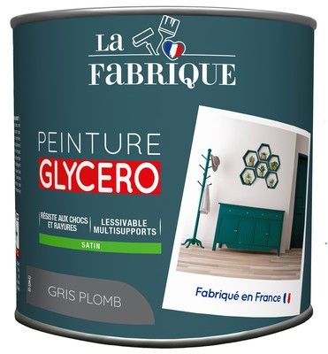 Peinture glycero Gris Plomb satin 500 ml - LA FABRIQUE