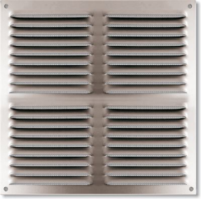 Grille à persiennes aluminium anodisé avec moustiquaire 300 x 300 mm