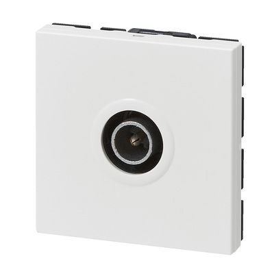 Prise TV mâle 9,52 mm 2 modules finition blanche Mosaïc LEGRAND