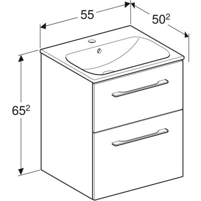 Meuble de salle de bains bleu mat L 55 cm Selva GEBERIT