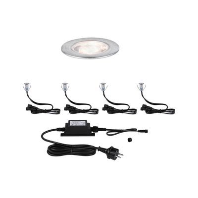 Spots encastrables extérieur LED blanc chaud IP67 4x0,5W 5 lumens 12V Kit de démarrage - Link+Light PAULMANN