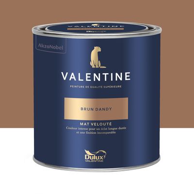 Peinture Valentine Mat Velouté Brun Dandy 0,5L - DULUX VALENTINE