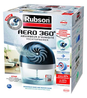 Absorbeur d'humidité Aéro 360° 20 m² + 1 recharge RUBSON