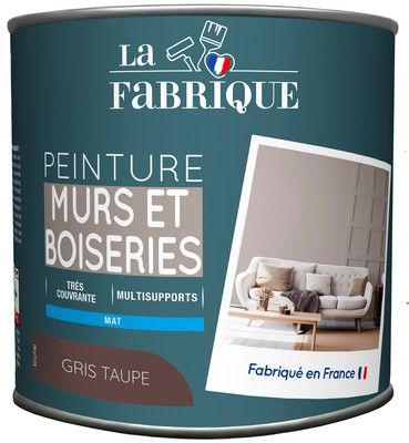 Peinture mur et boiserie Gris Taupe mat 500 ml - LA FABRIQUE