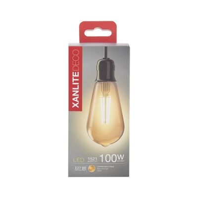 Ampoule LED EDISON E27 ambrée 1521 lumens Blanc chaud XANLITE