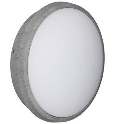 Plafonnier LED extérieur rond Luna blanc chaud structure grise IP44 1120 lumens ARLUX