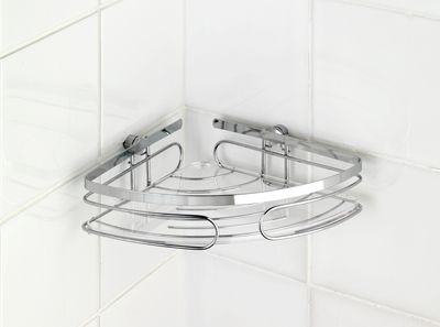 Petite étagère de salle de bain d'angle acier inox Premium WENKO