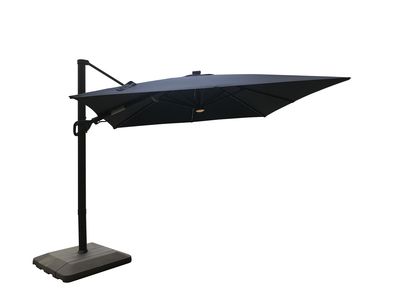 Parasol déporté avec LED solaires Nymphea bleu structure aluminium gris 4 x 3 m