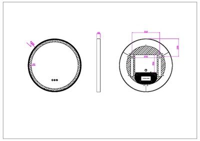 Miroir rond en bois lumineux D.60 cm Swann Wood MP GLASS