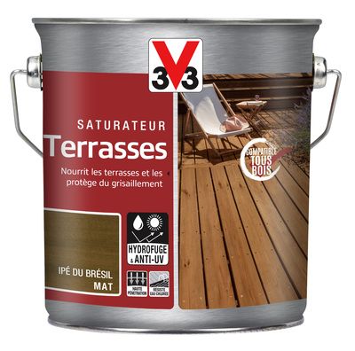 Saturateur pour terrasses IPE du Brésil 2,5 l V33