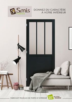 Porte coulissante noire esprit atelier l.83cm SMIS