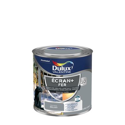 Peinture Ecran+ Fer  Brillant Gris Acier 0,25 L - DULUX VALENTINE