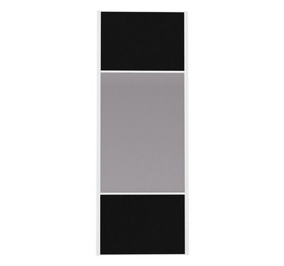 Porte de placard Miroir et Noir Profil blanc H 248,5 x L 92,2 cm YNGENIO