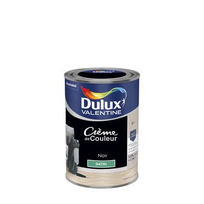 Peinture Crème de couleur Noir satin 1,25 l - DULUX VALENTINE