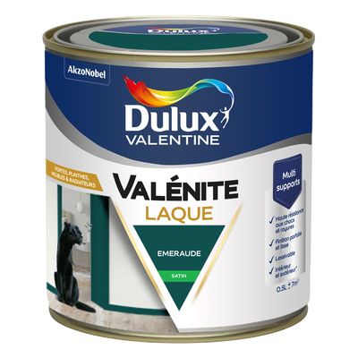 Peinture Boiseries Laque Acrylique Valénite Emeraude Satin 0,5 L - DULUX VALENTINE