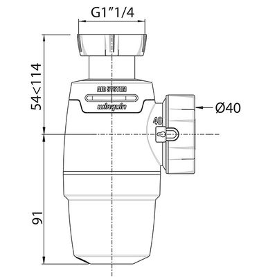 Siphon évier Neo Air diamètre 40 mm WIRQUIN