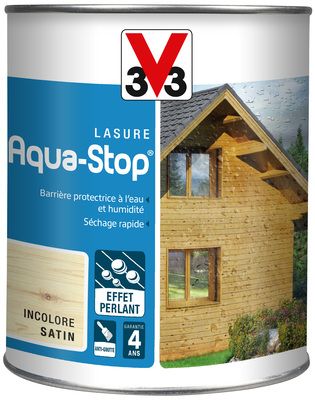 Lasure bois Aqua-Stop® protection intérieure et extérieure incolore 1 l V33