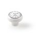 Bouton de meuble rond blanc horloge Paris porcelaine diamètre 40 mm REI